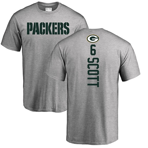 Green Bay Packers Ash #6 Scott J K Backer Nike NFL T Shirt